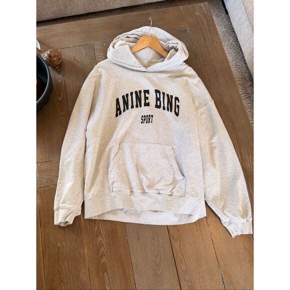 Anine Bing Grey Harvey Hoodie Size Medium - Picture 5 of 7